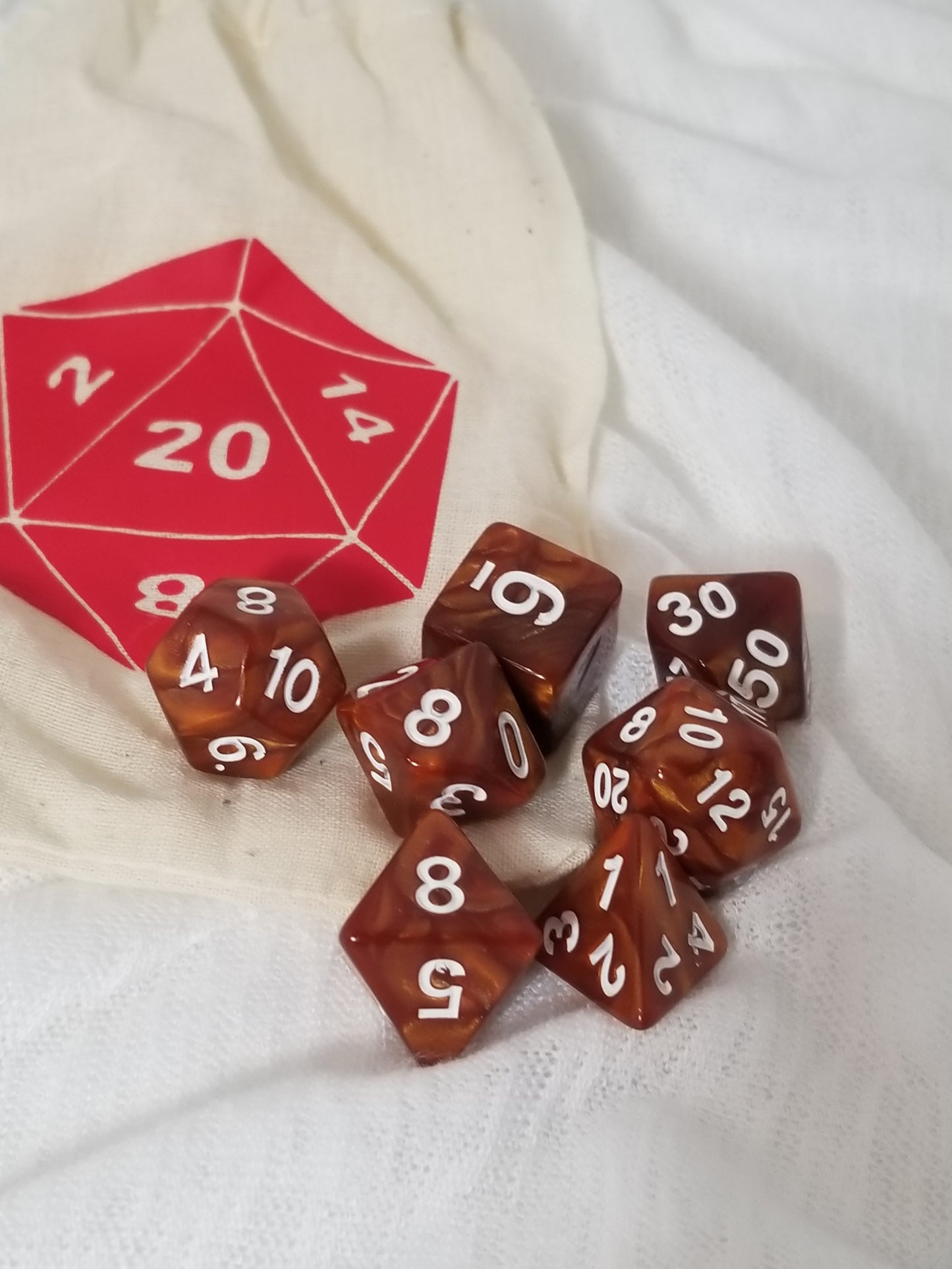 D20 Dice bag with Mathcing dice