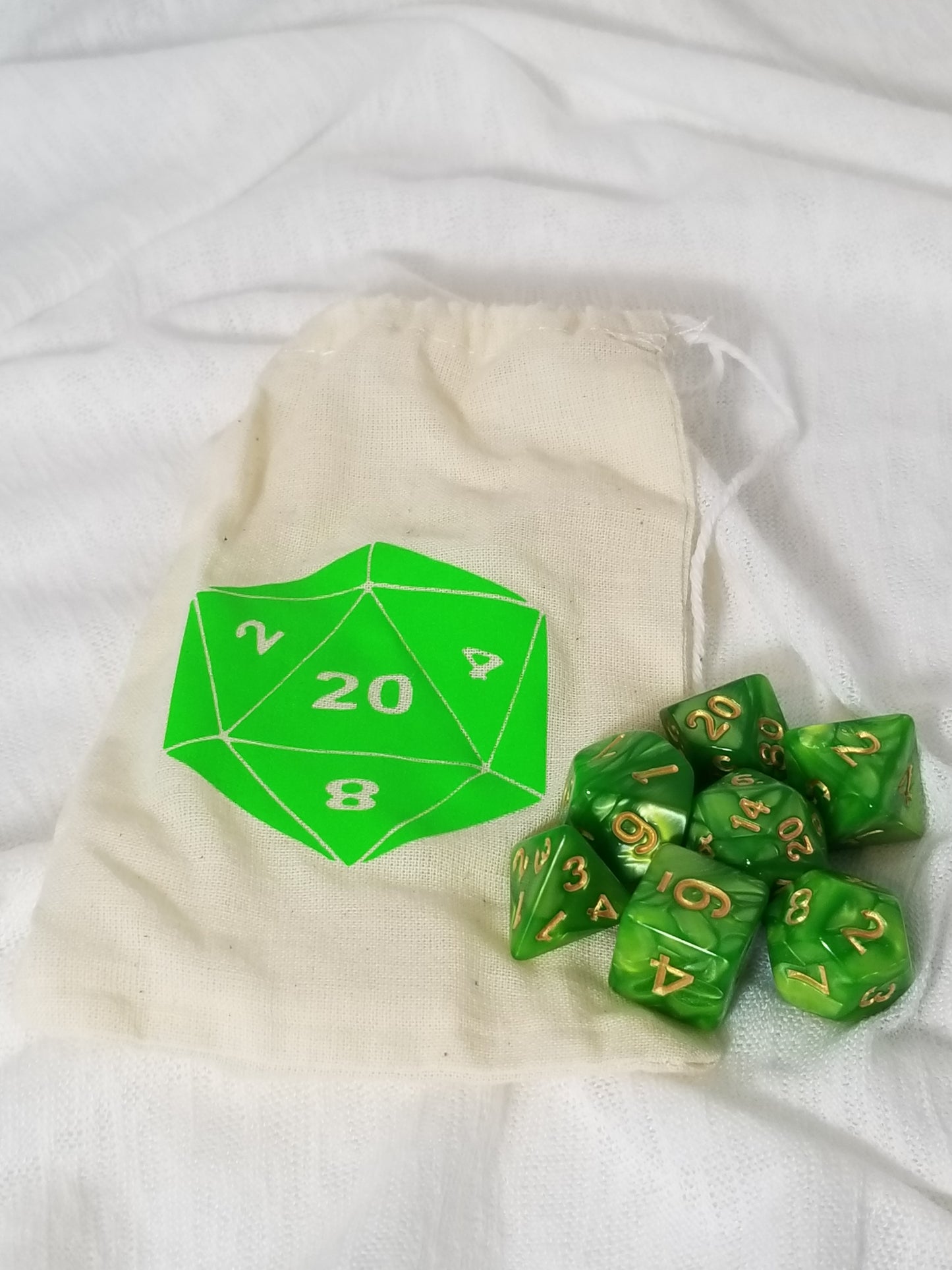 D20 Dice bag with Mathcing dice