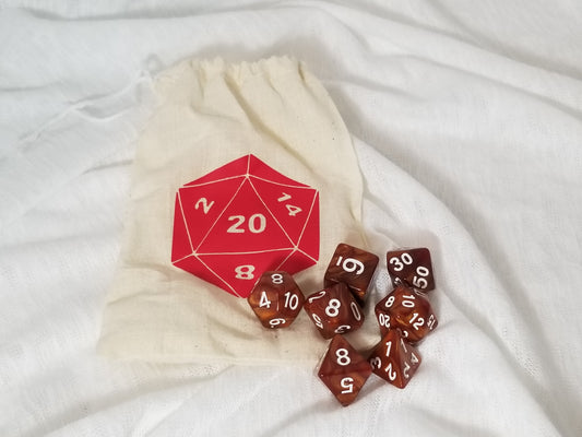 D20 Dice bag with Mathcing dice