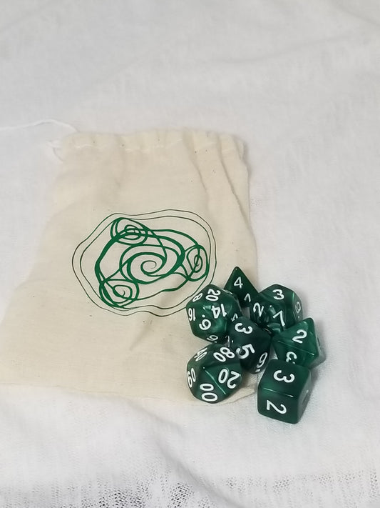 Spiral design Dice bag with Matching Dice